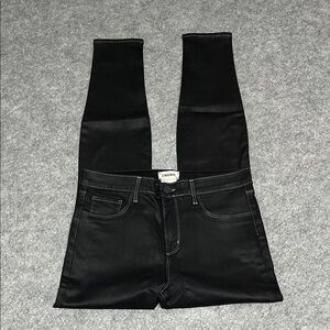 L'AGENCE Coated Black Cotton Skinny Jeans